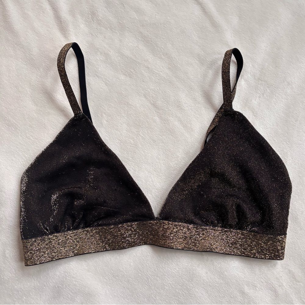 Colsie Black and Gold Shimmer Bralette